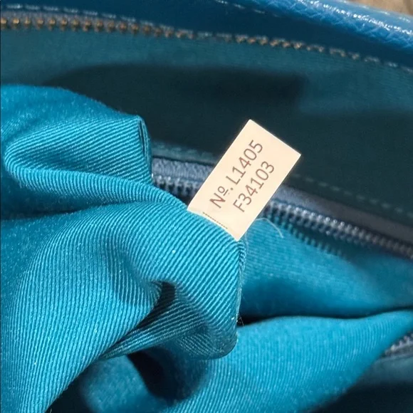 Coach Taxi Teal Leather Tote Bag - Picture 13 of 17